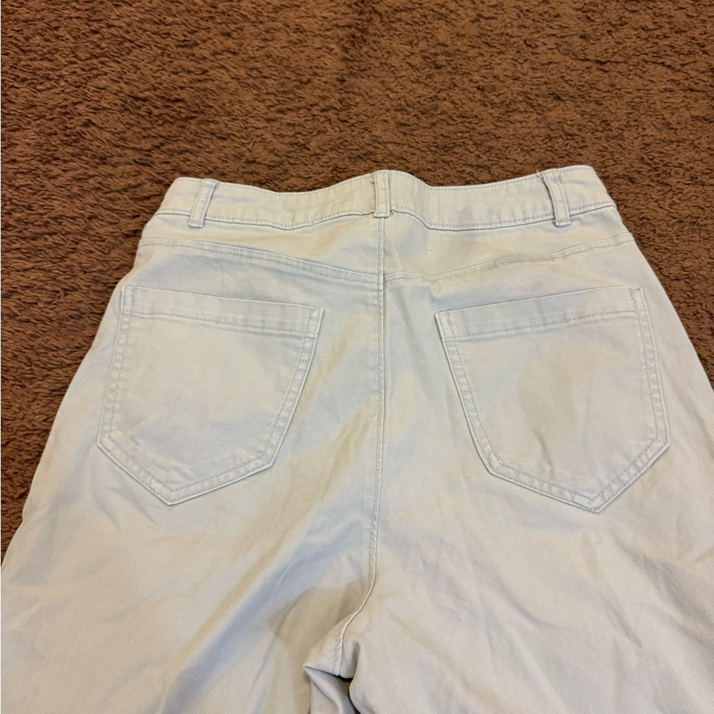 2 FOR $20 Old Navy Light Baby Blue High Rise Wide Let Crop Pants Size 4 - Picture 9 of 9